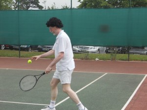 Andrew deftly uses his hand